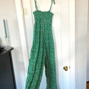 Green Floral Jumpsuit with pockets